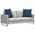 Jastučići za sofu 2 pcs Plava 60 x 60 cm tkanina