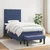 Vidaxl Box spring postelja z vzmetnico moder 90x200 cm blago