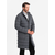 Ombre Mens long quilted jacket with lapels and lining - graphite