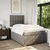 Vidaxl Box spring postelja z vzmetnico taupe 120x200 cm blago