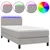 vidaXL Box spring postelja z vzmetnico LED svetlo siva 90x190 cm blago