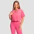 GymBeam Women‘s Limitless Cropped T-Shirt Dragonfruit