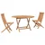 Bistro set za vrt 3 pcs Prirodna Čvrsto teak drvo