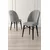 Hanah Home set trpezarijskih stolica Ritim 8 kom, siva tkanina Babyface, crne drvene noge