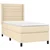 Vidaxl Box spring postelja z vzmetnico krem 100x200 cm blago