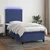 Vidaxl Box spring postelja z vzmetnico LED modra 90x190 cm blago