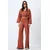 Trend Alacati Stili Ženski komplet bluza i pantalone Alc-X12498, Narandžasti
