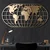 Wallxpert Zidna dekoracija World Map Globe, 60x120cm, Zlatne boje