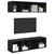 Set TV komoda Zidne 2 pcs Crni hrast 37 x 37 x 142,5 cm