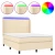 Vidaxl Box spring postelja z vzmetnico LED krem 140x190 cm blago