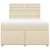 Vidaxl Box spring postelja z vzmetnico krem 160x200 cm blago