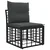 Set vanjskih sofa 5 pcs Crna i tamno siva Poliester