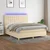 vidaXL vidaXL Box spring postelja z vzmetnico LED krem 180x200 cm blago, (20896394)