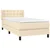 Vidaxl Box spring postelja z vzmetnico krem 90x200 cm blago