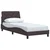 Vidaxl Posteljni okvir brez vzmetnice temno rjav 90x190 cm blago