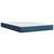 Vidaxl Box spring postelja z vzmetnico modra 160x200 cm blago