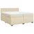 Vidaxl Box spring postelja z vzmetnico krem 200x200 cm blago