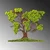 Wallity Zidna dekoracija Tree 2, 71x1x59 cm, Zelena