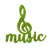Wallity Zidna dekoracija Moss - Music, 50 x 52 cm, Svetlozelena