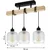 Brilagi - Plafonski luster WOOD GLASS 3xE27/60W/230V borovina/crna/bela