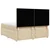 Vidaxl Box spring postelja z vzmetnico krem 180x200 cm blago