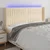 Vidaxl LED posteljno vzglavje krem 163x16x118/128 cm blago