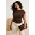Trendyol Curve Ženska bluza Tbbss25Af00119, Braon