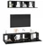 Set TV komoda Zidne 4 pcs Crni hrast Konstruirano drvo