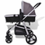Otroški voziček 3 v 1 aluminijast sive in črne barve