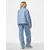 PIECES Bluza PCFlora modra/travnato zelena/bela