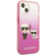 KARL LAGERFELD Futrola za iPhone 13 Pink Karl and Choupette Head Gradient