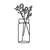 Wallity Zidna dekoracija Flower 1, 27x60 cm, 1.2mm, Crna