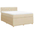 VIDAXL Box spring postelja z vzmetnico krem 160x200 cm blago