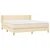Vidaxl Box spring postelja z vzmetnico krem 160x200 cm blago