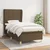 Greatstore Box spring postelja z vzmetnico temno rjava 100x200 cm blago