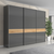 JELA Klizni plakar PK281/ON - kolekcija Onyx - Antracit HG lak/Pacifik orah lak - 272x224x61 cm