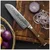 Santoku nož COCOBOLO JUICE WHITE DAMASCUS 18 cm, rjava, Dellinger