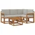 Set vanjskih sofa 5 kom. Prirodna i svjetlosiva