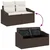 Sjedeća garnitura za vrt s jastukom 11 pcs Smeđa i krem