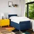 Vidaxl Box spring postelja z vzmetnico modra 90x200 cm blago