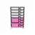 Hanah Home Višenamenska komoda Rine 2D4K8U, 69.5 x30 x109 cm, Belo-roze