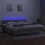 Vidaxl Box spring postelja z vzmetnico LED sv. siva 200x200 cm blago
