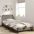 Vidaxl Posteljni okvir z vzglavjem Dover taupe 80x200cm blago