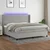 vidaXL Box spring postelja z vzmetnico LED sv. siva 200x200 cm blago