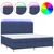 Vidaxl Box spring postelja z vzmetnico LED modra 200x200 cm blago