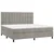 Krevet box spring s madracem LED svjetlosivi 200x200 cm baršun