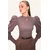 Trend Alacati Stili Ženska bluza dugih rukava Alc-X13069, Smeđa