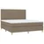 Vidaxl Box spring postelja z vzmetnico taupe 160x200 cm blago