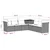 Set sofe 7 pcs Crna i Plava Poli Rattan i čelik