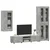 Set TV komoda FLORIN 3 pcs Betonski sivi Konstruirano drvo
